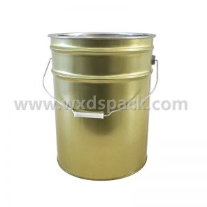 Cubo químico cónico de metal dorado de 20L