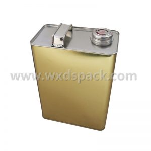 Latas de aceite de metal lubricante de metal lacado en oro 4L