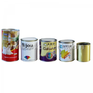 Latas de lata de pintura metálica de la serie 1L con tapas lisas abiertas